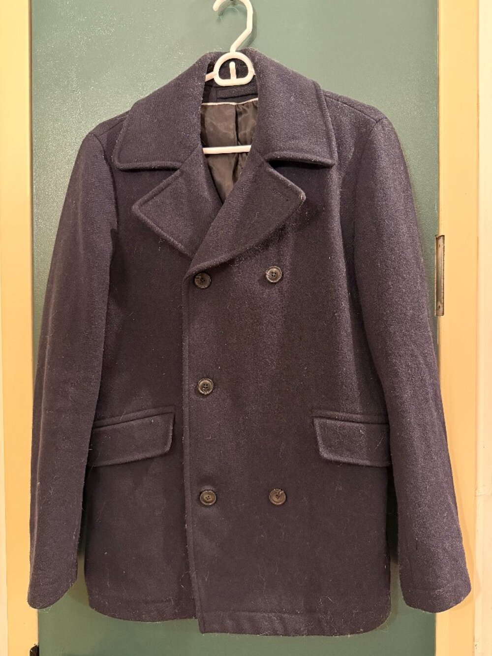 Blue Pea Coat Selected Homme